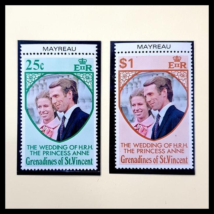 

TERBARU PRANGKO PRINCESS ANNE WEDDING 1973 MAYREAU ISLAND. SET (2V) MNH !!!!