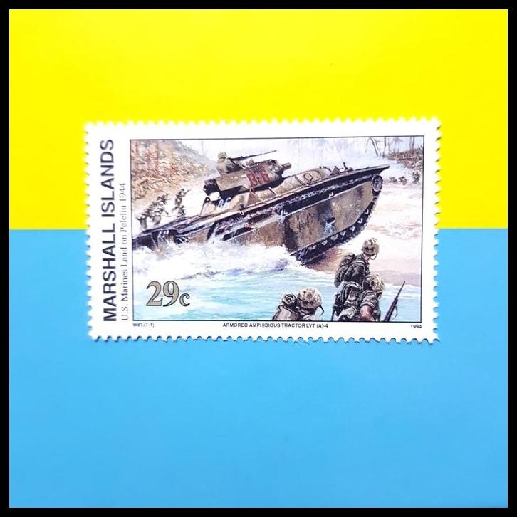 

HOT DEAL PRANGKO PERANG DUNIA II. U.S. MARINES LAND ON PELELIU 1944 !!!