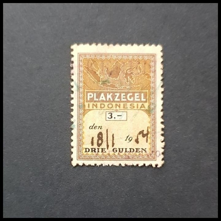 

BEST DEAL PERANGKO/PRANGKO INDONESIA. PLAKZEGEL LAMA, 3 GULDEN. PETA INDONESIA