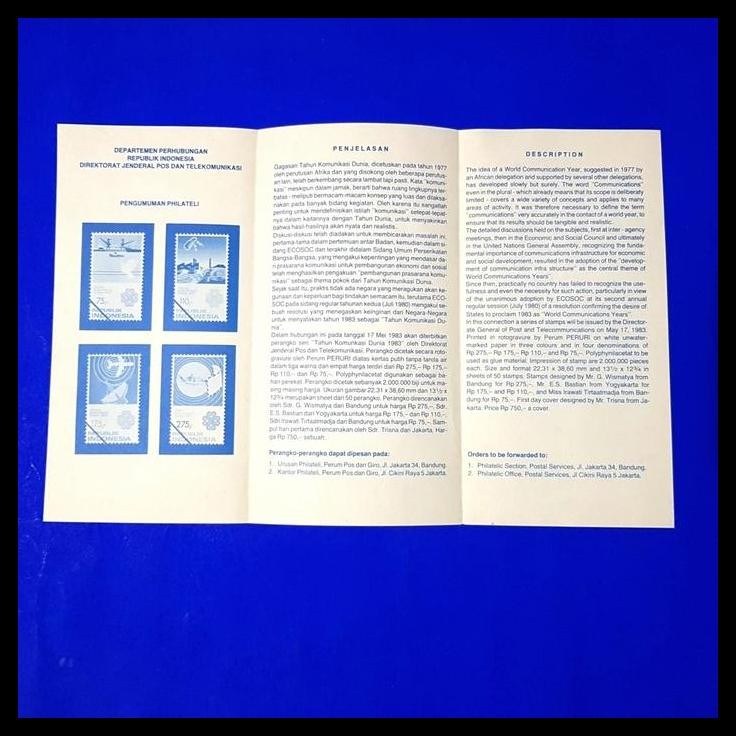 

HOT DEAL PERANGKO/PRANGKO INDONESIA 1983. SHP TAHUN KOMUNIKASI DUNIA !!!!!