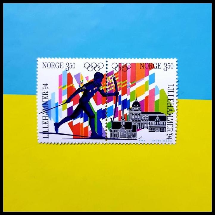 

DISKON PERANGKO/PRANGKO NORWEGIA. LILLEHAMER WINTER OLYMPICS - BIATHLON !!!!!