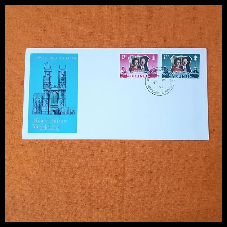 

GRATIS ONGKIR PERANGKO/PRANGKO BRUNEI. FDC QUEEN ELIZABETH II, ROYAL SILVER WEDDING !!!!!
