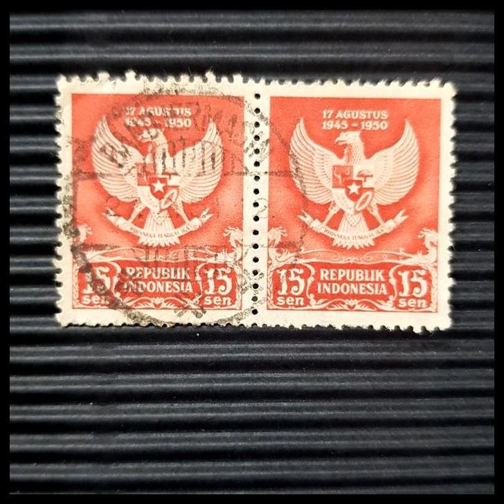 

TERBARU PRANGKO INDONESIA. GARUDA PANCASILA. 15 SEN, PAIR CAP POS BANDJERMASIN !!