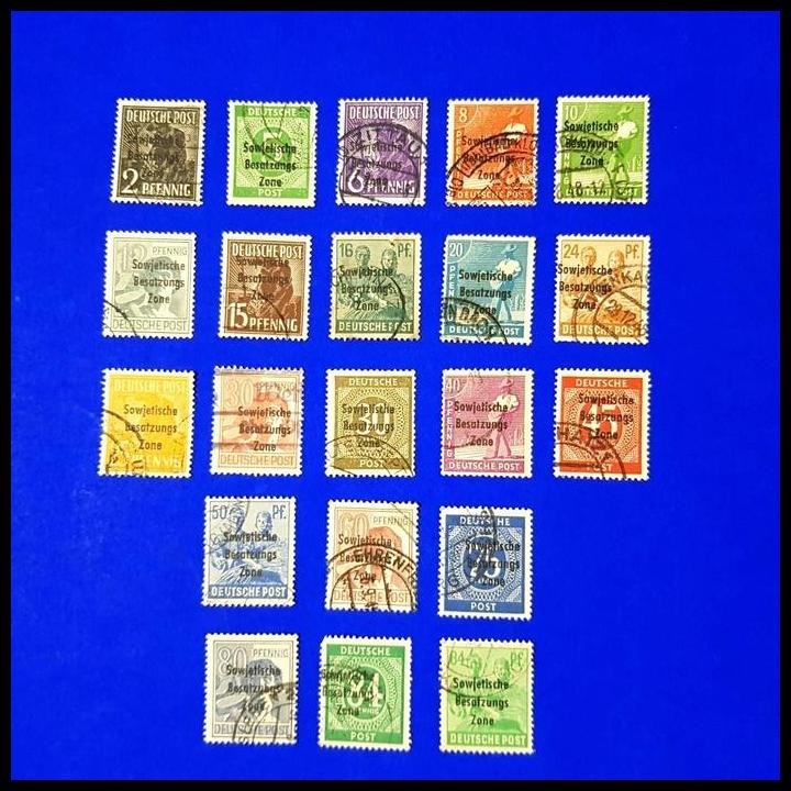 

TERBARU PRANGKO JERMAN/DDR 1948. OVERPRINT SOWJETISCHE BESATZUNGS ZONE !!!!!!