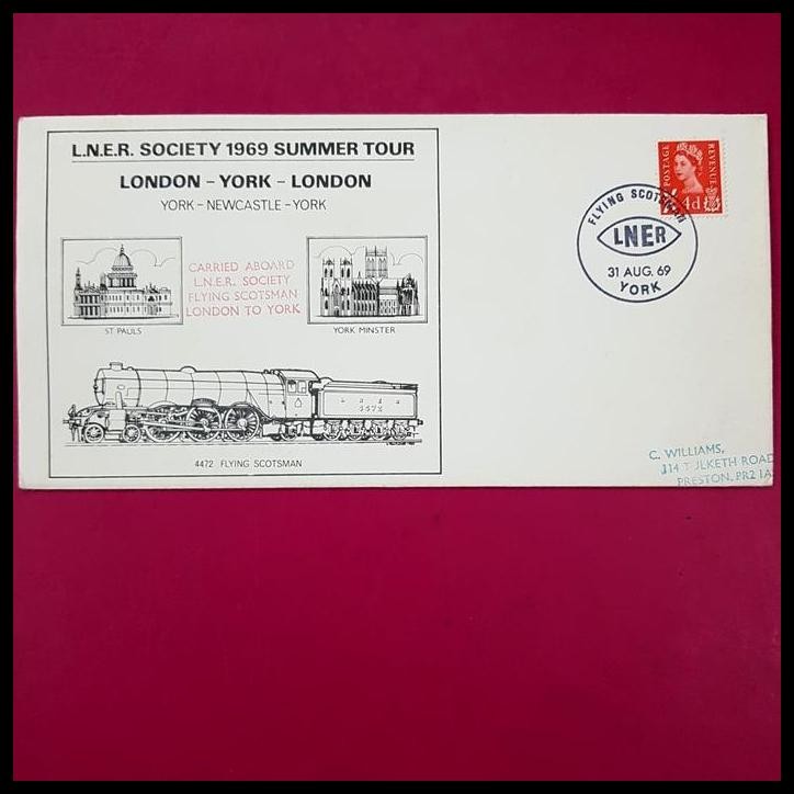 

BEST DEAL PRANGKO QUEEN ELIZABETH II. SAMPUL LOCOMOTIVE. LONDON - YORK - LONDON !