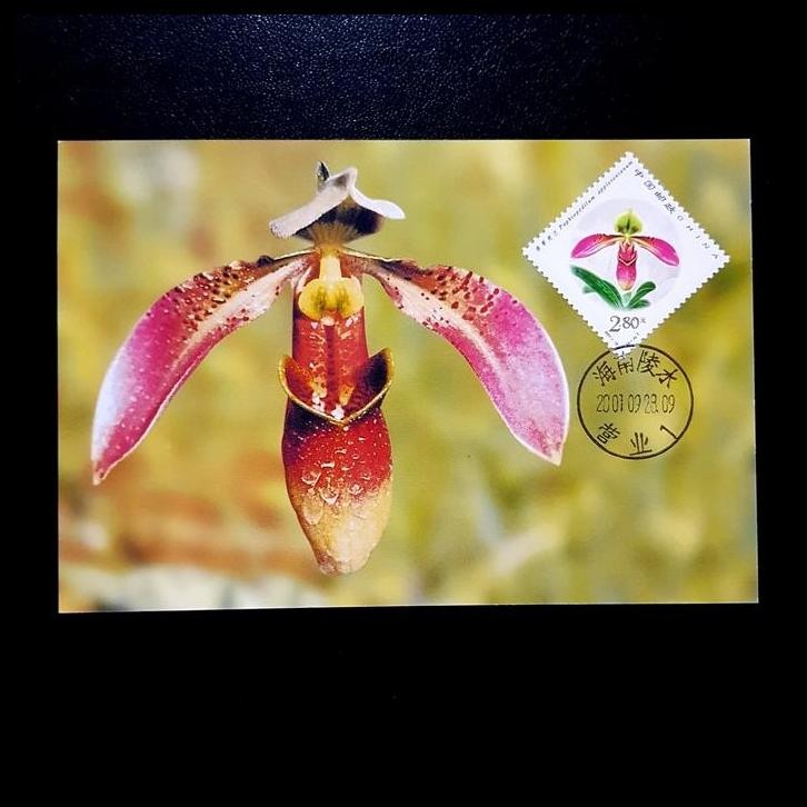 

HOT DEAL PERANGKO/PRANGKO CHINA 2001-18. ANGGREK SLIPPER ORCHID. MAXIMUM CARD !!!!!!