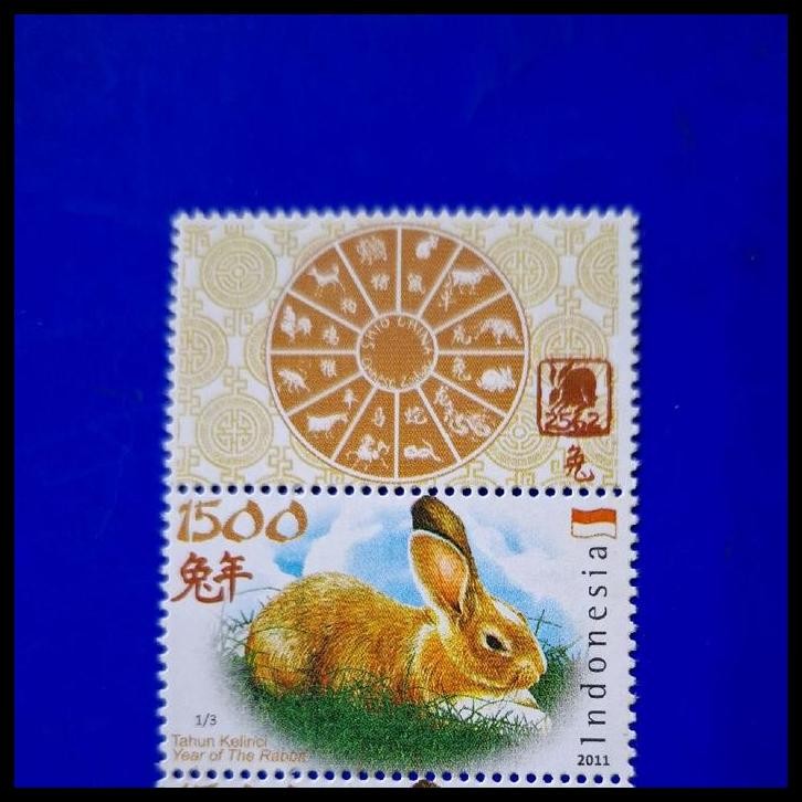 

TERBARU PRANGKO INDONESIA 2011. SHIO KELINCI / TAHUN KELINCI YEAR OF THE RABBIT. NOMINAL 1500, PAIR DENGAN LOGO 12 SHIO DAN KETERANGAN DI SISI BAWAH. !!!!!!