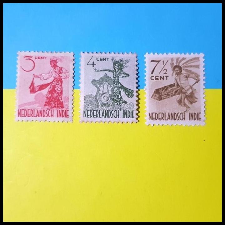

DISKON PERANGKO/PRANGKO INDONESIA - NED INDIE. 1949. DANCER SET LENGKAP !