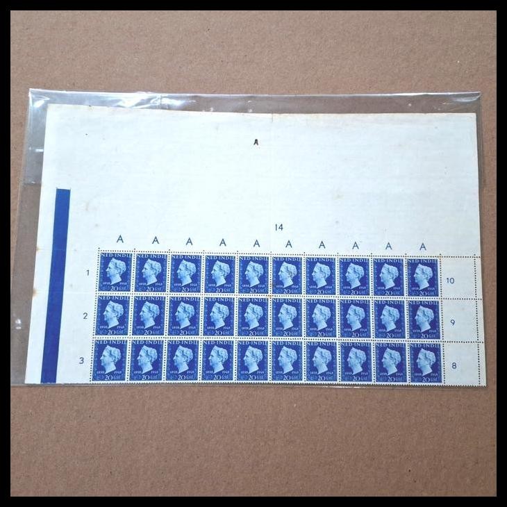 

TERBARU PRANGKONEDINDIE1948RATU WILHELMINA 20 CENT. BLOK-30 DENGAN SHEET MARGIN