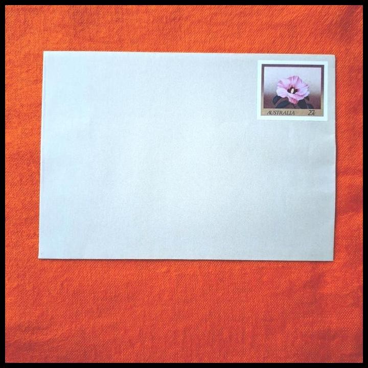 

TERMURAH AMPLOP AEROGRAM DARI AUSTRALIA. TEMA BUNGA NORTHERN TERRITORY. STURT'S DESERT ROSE (GOSSYPIUM STURTIANUM) WAS PROCLAIMED AS THE FLORAL EMBLEM FOR NORTHERN TERRITORY IN 1974 AND HONOURS THE EXPLORER, CAPTAIN CHARLES STURT. !!!!!!