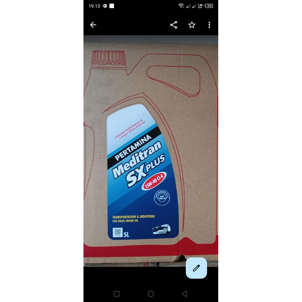 PERTAMINA - MEDITRAN SX PLUS - SAE 15W-40 - API CI - 4 -  5 LITER