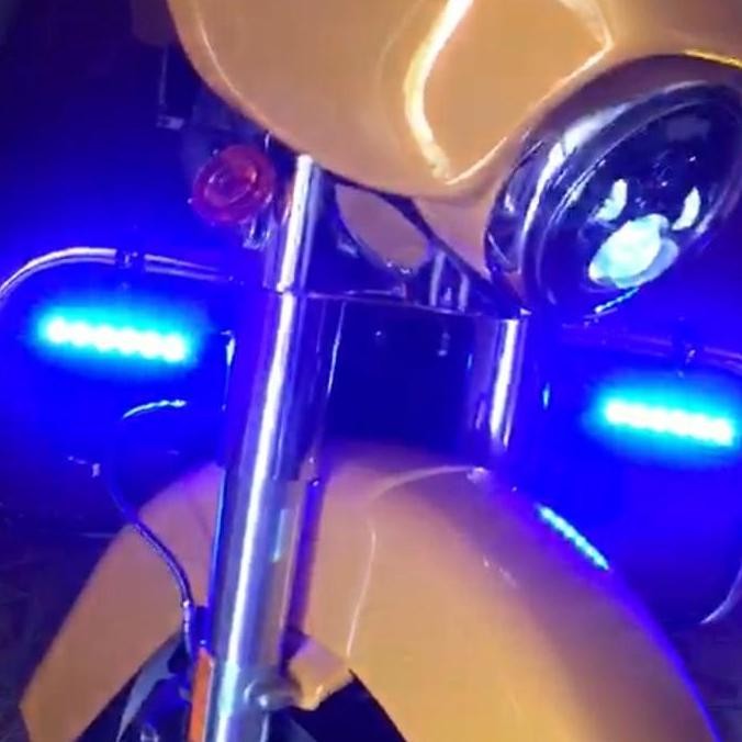 Lampu Strobo Led + Braket Engine Guard u Harley goldwing bmw re moge