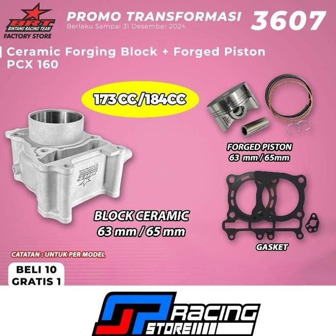 Paket Bore UP BRT Vario 160/PCX 160/ADV 160 Block Ceramic Piston 63/65 - BRT Promo 3607