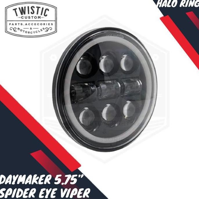 Paket Batok dan Daymaker Spider 5.75 inch Viper Halo Lampu LED Motor
