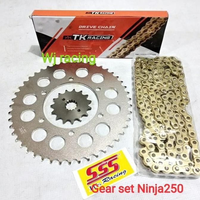 GEAR SET SSS NINJA 250 RANTAI TK GOLD