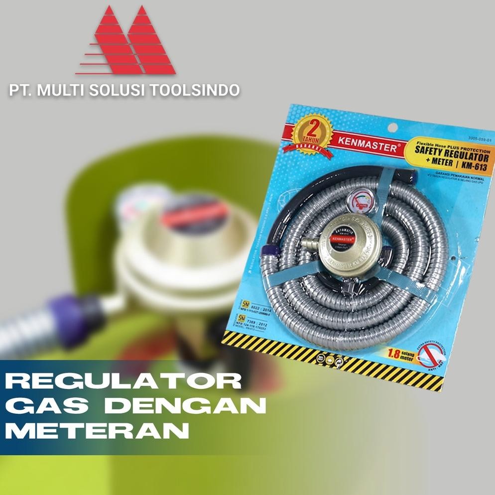 Regulator dg Selang 1,8M dan Pengaman Tabung Gas Dapur 12kg 3kg KenMaster