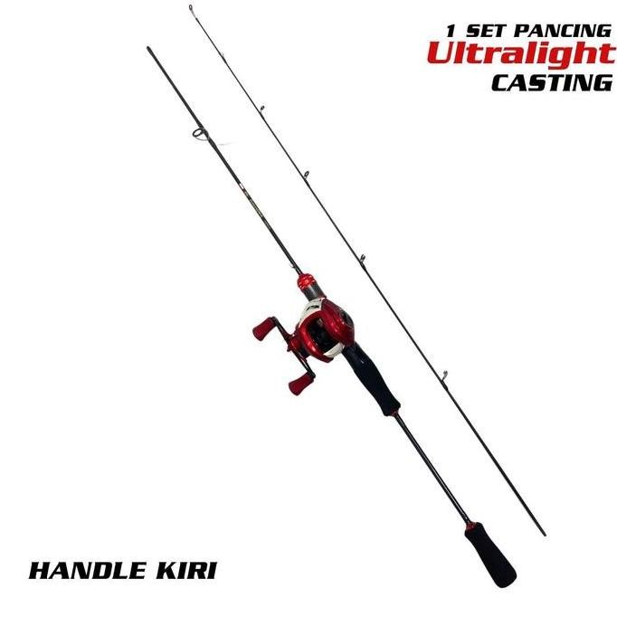 BARU Paket Joran Pancing Casting Action UL Solid Tip Carbon Alat Fishing Joran UltraLight Paket Reel
