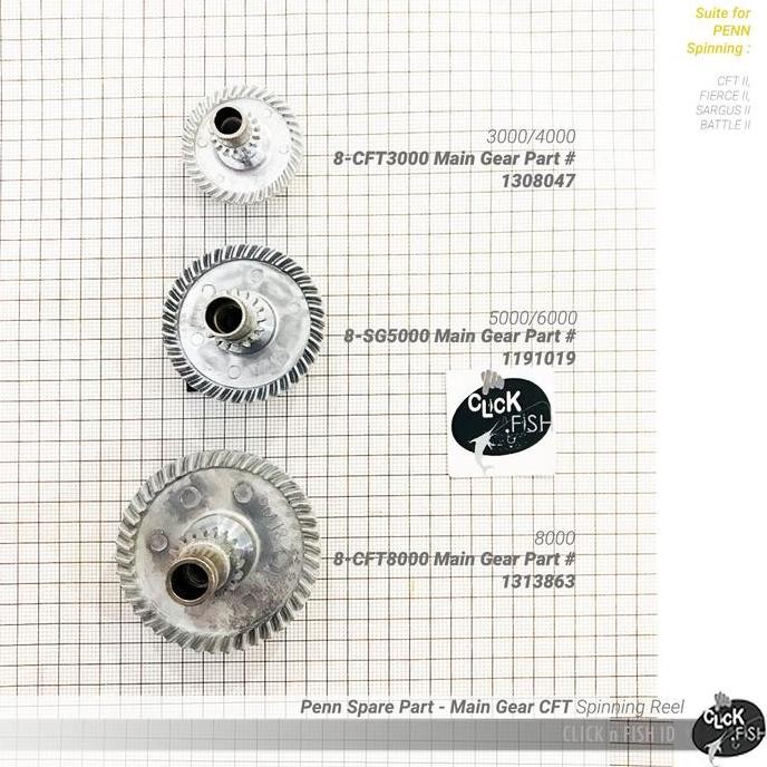 BARU PENN Part MAIN GEAR CFT Reel- FIERCE II/ SARGUS II/ BATTLE II/ CFTII