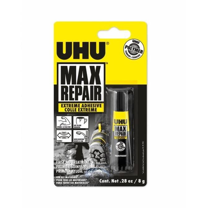 

UHU Max Repair Extreme 8g - Lem Super Kuat Serbaguna untuk Kaca, Besi, Kulit, Kayu