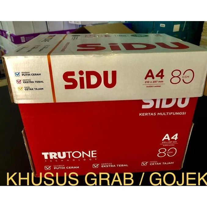 

TERBARU! Hvs A4 80 gr ( box ) Sinar Dunia ( SIDU ) Khusus GRAB / GOJEK