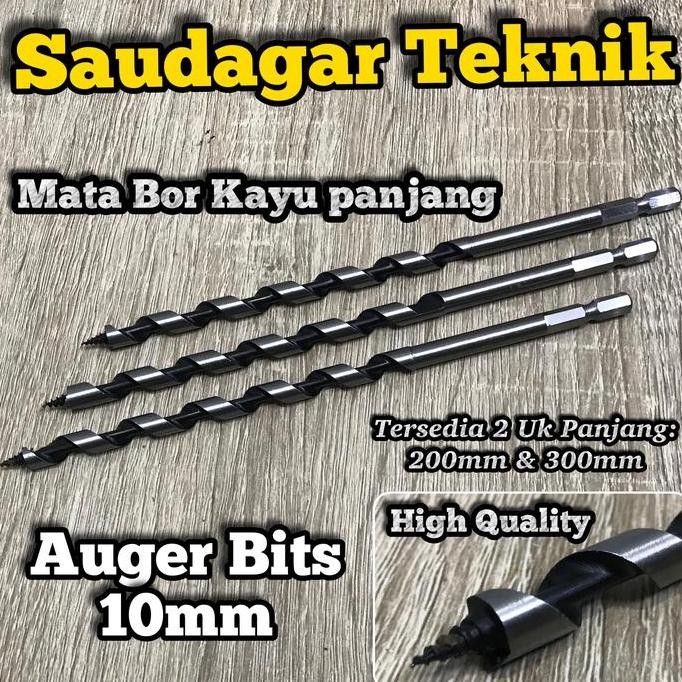 Mata Bor Kayu Panjang 10Mm Wood Auger Bit 10 Mm Kualitas Baik