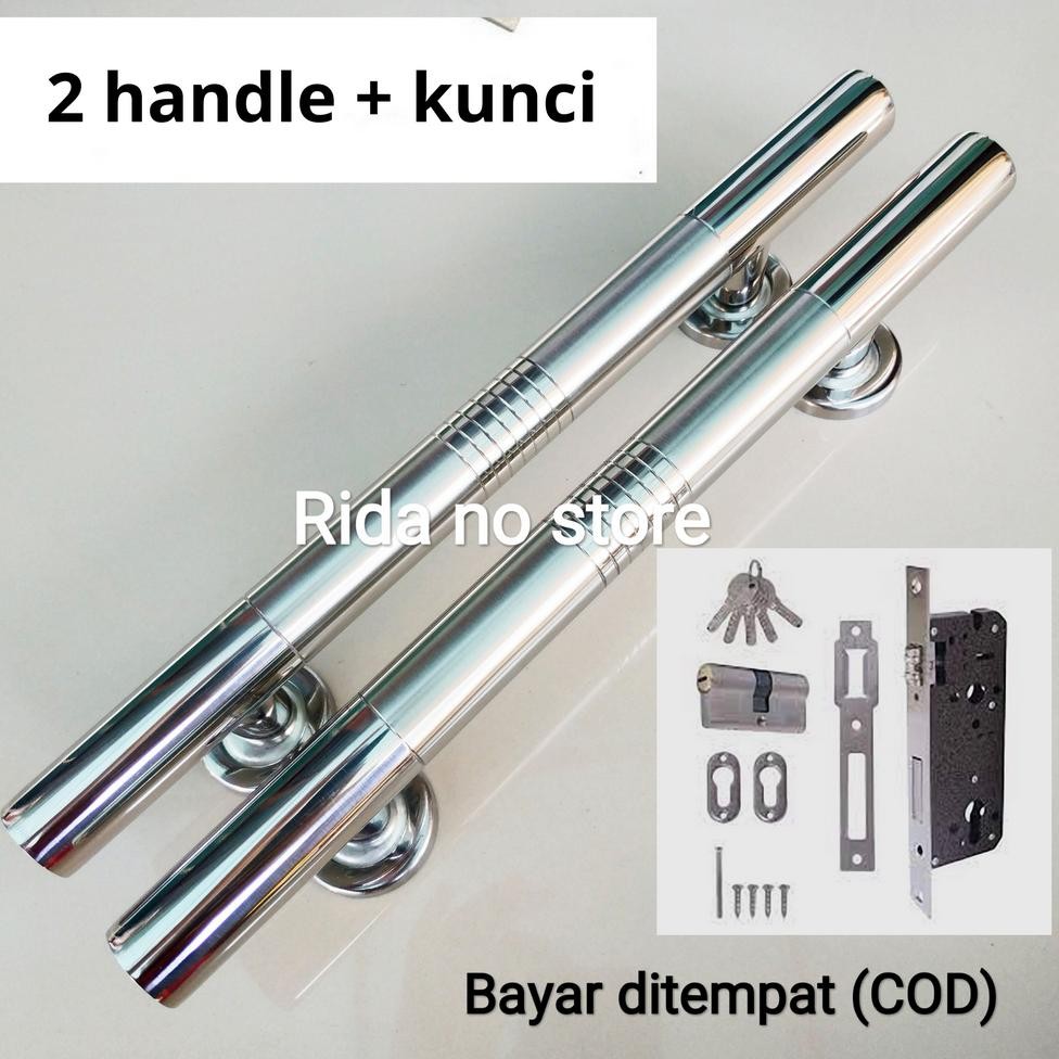 Handle Pintu Rumah Set Body Kunci Pintu Kupu Tarung 33 cm