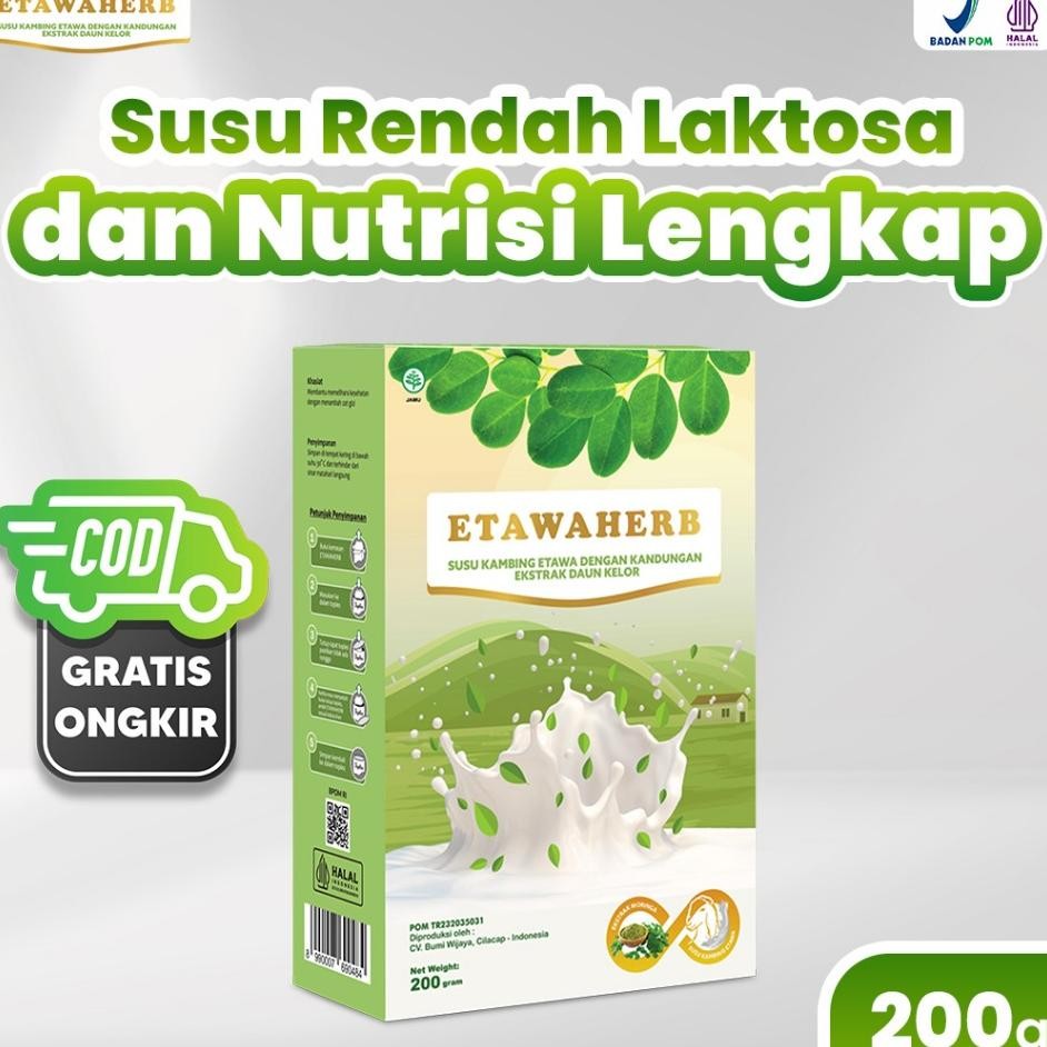 

Etawa Susu Kambing Daun Kelor Kaya Vitamin Protein Kalsium Kesehatan Tubuh 200Gr