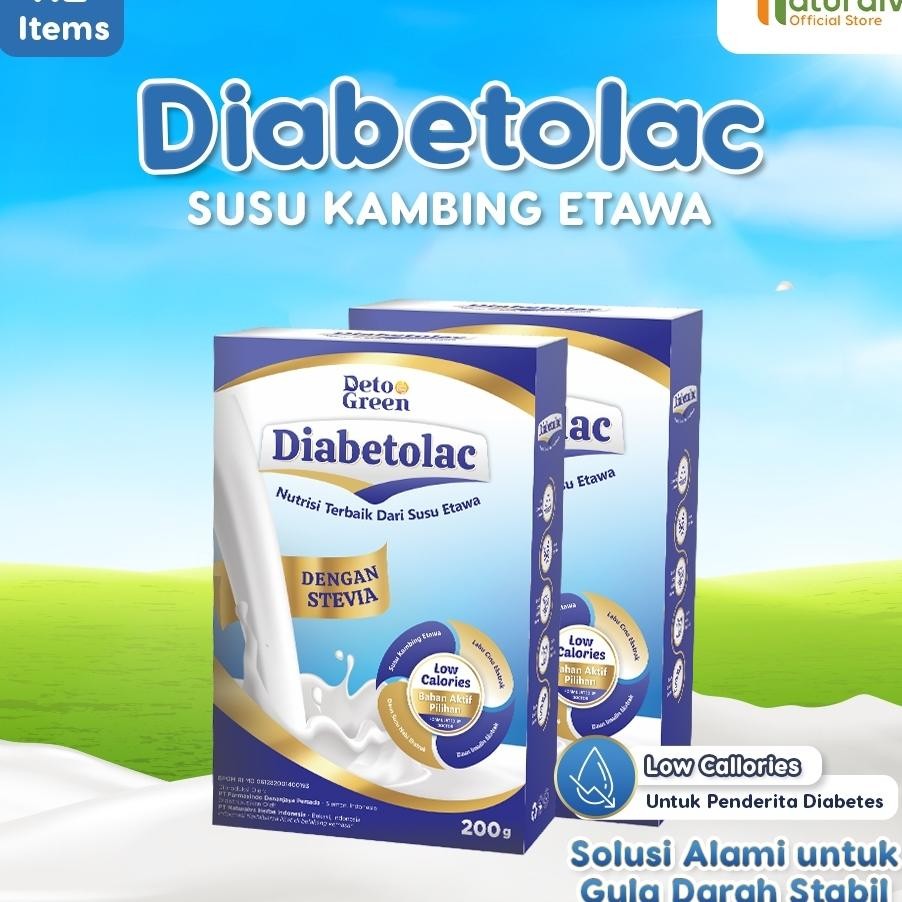 

Diabetolac Paket 2 Susu Kambing Etawa Untuk Gula Darah Stabil Rendah Kal