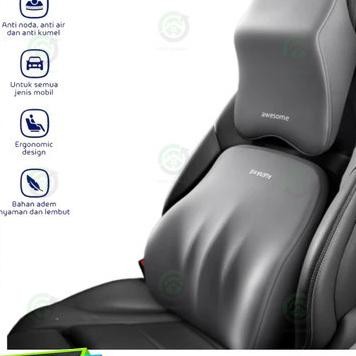 Ready Stobantal Kursi Mobil Sandaran Leher Punggung Memory Foam Bantal Leher Mobil Bantal 1 Set Mobi