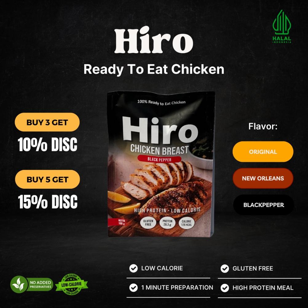 

Hiro Dada Ayam Instan Protein Daging Ayam diet tahan lama Makanan siap saji Lauk sehat rendahkalori
