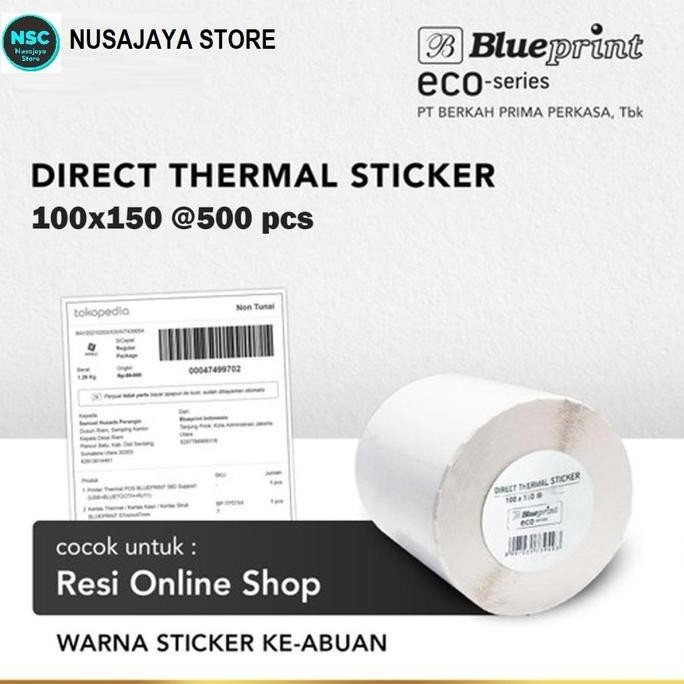 

Label Resi Thermal 100X150 Mm Blueprint Eco 500 Pcs Stiker Pengiriman Shopee Tokopedia