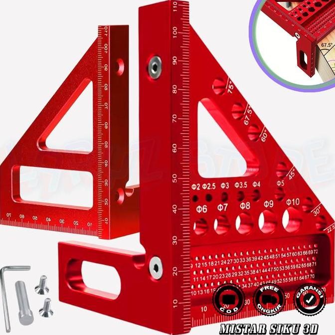 

Penggaris Siku Tukang Mistar 3D Segitiga Sudut Multiangle Protractor 45 90 Derajat Ruler Alluminium