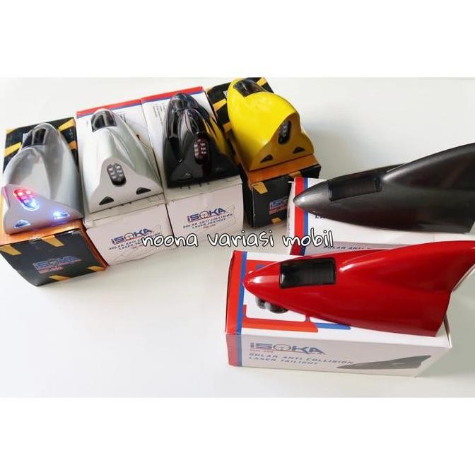 Promo antena mobil sirip hiu LED tenaga surya matahari ukuran besar COD