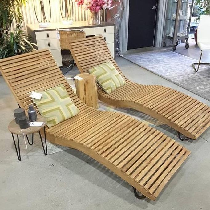 Kursi Pantai Kursi Santai Kolam Renang Outdoor Jati