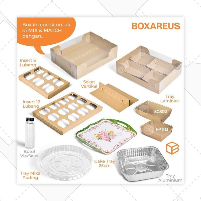

Box Pudding Cup Cake Dus Hampers Puding Kue Sekat Jendela Mika Party Packaging | Wb Multi 12