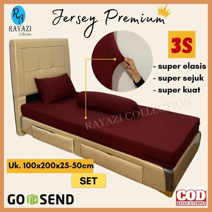 SPREI RESLETING (SET) JERSEY Uk 100x200x25-30CM KASUR BUSA