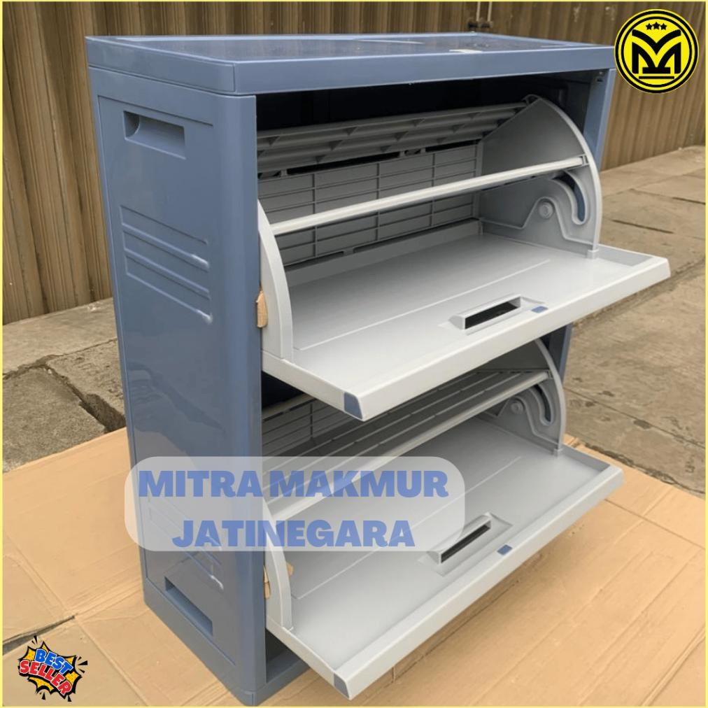 Lion Star - Lemari Plastik Sepatu Optima Shoes Cabinet A-80 Rak Sepatu Tertutup Lion Star Lemari Sep