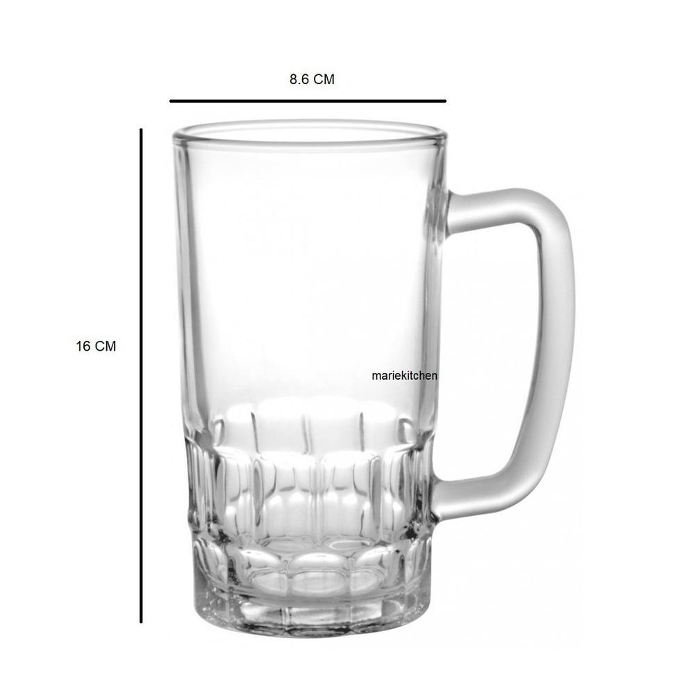 Gelas Gagang Besar Mug 700 Ml / Gelas Jumbo/Gelas Kaca Jumbo Tinggi Gendut Gelas Beer Stock