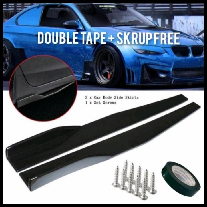 TERMURAH SIDE SKIRT WINGLET SAMPING MOBIL AGYA HITAM GLOSSY 