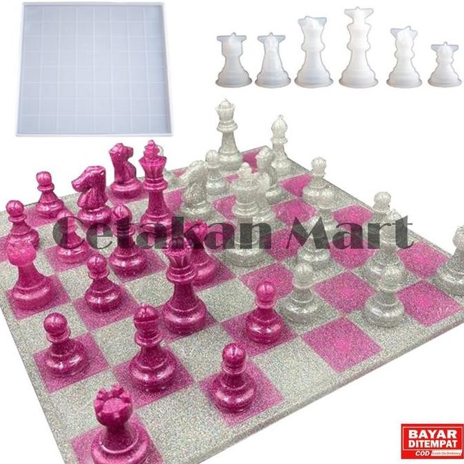 

READY STOCK CM CETAKAN SILIKON RESIN EPOXY CANDLE CRAFT DIY CATUR CHESS BOARD 3D !!!!!