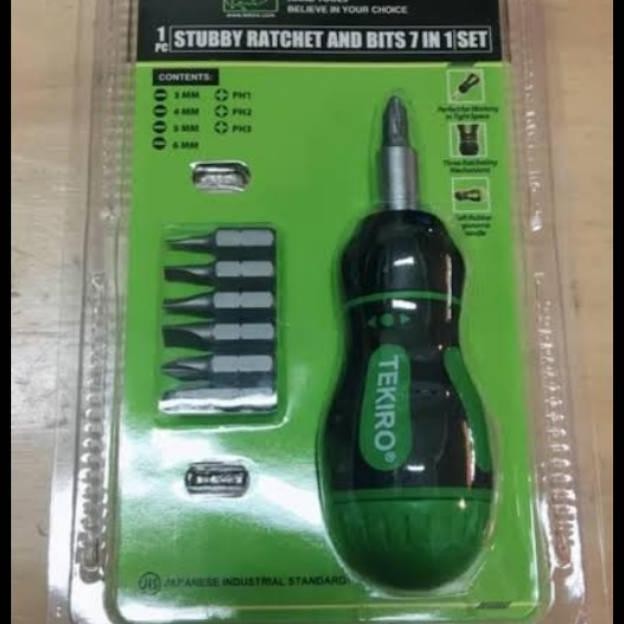 ready  TEKIRO OBENG RACHET SET 7 IN 1 OBENG CEBOL