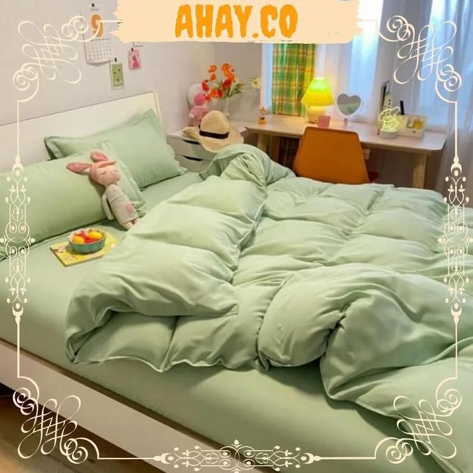 Sprei Set los Warna Pastel Aesthetic Sprei Katun Lembut