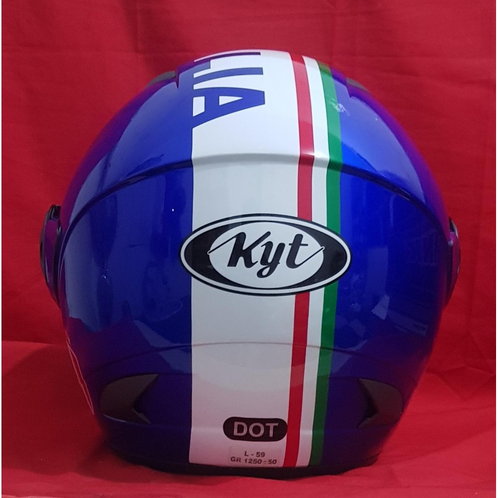 HELM KYT 2 VISION MOTIF FOOTBALL / HALF FACE / DOUBLE VISOR / ORIGINAL KYT