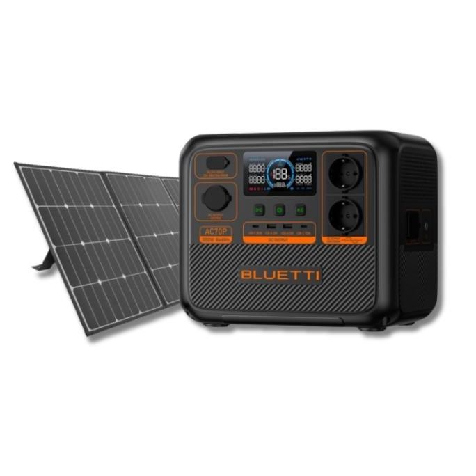 BLUETTI AC70P PORTABLE POWER STATION | 1000W 864WH + SOLAR PANEL SP200L ORIGINAL DAN TERPERCAYA