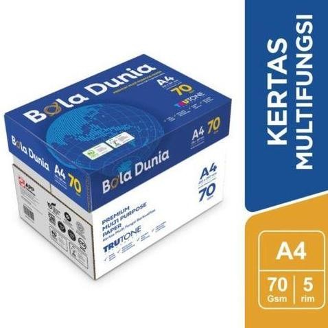 

[Grab/Gojek] Kertas Fotocopy Print A4 70 / 80 g Bola Dunia Box Dus