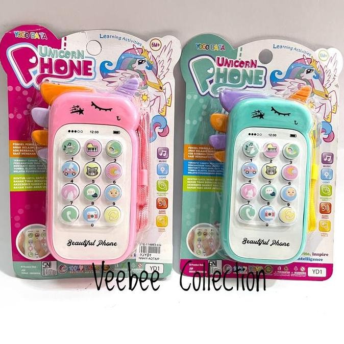 Produk Terbaik] Mainan bunyi Hp anak/ unicorn phone anak bayi/ Unicorn phone