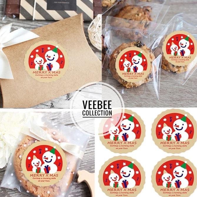 Open DS] Stiker Hampers natal bulat / stiker natal/ Hiasan hampers natal