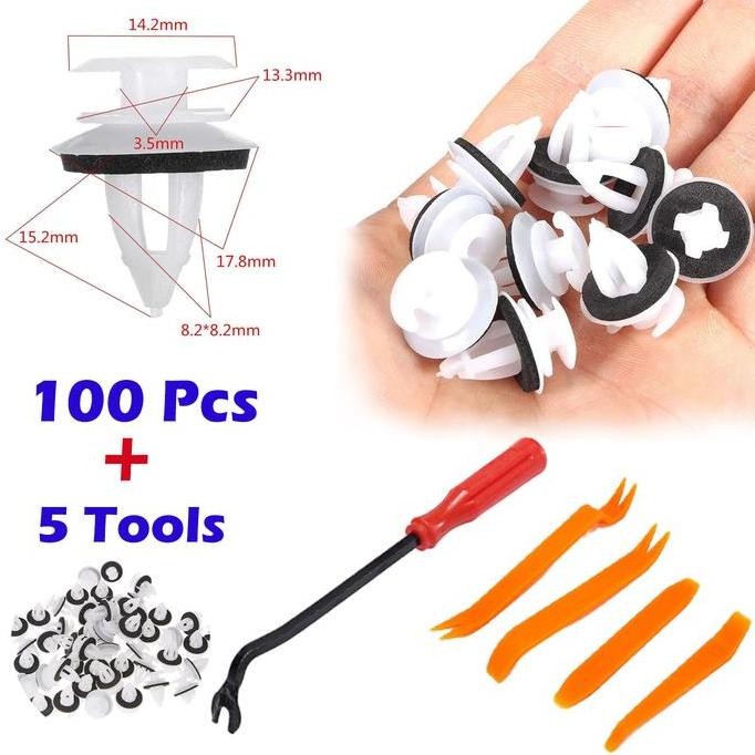 Baut Klip Rivet Mobil 50100pcs Pengikat Body Bumper Pintu Plastik