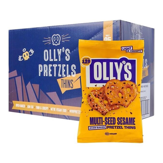 

Olly's Pretzels Multi - Seed Sesame Pretzel Thins 140G - Vegan (7 Packs Per Box)