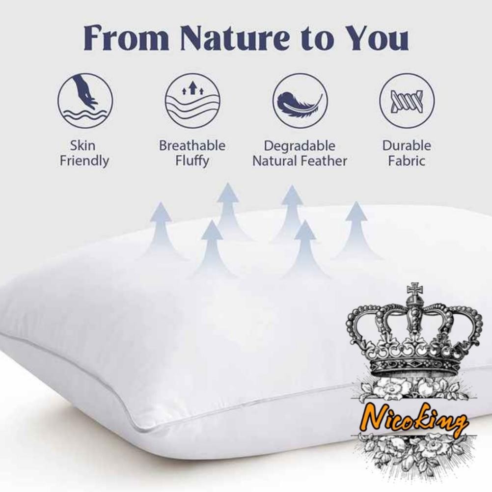 Bantal 2Pcs Dan Guling 1Pcs Brendis Hotel Tidur Kepala Bintang 5 Empuk Lembut Tebal Mewah